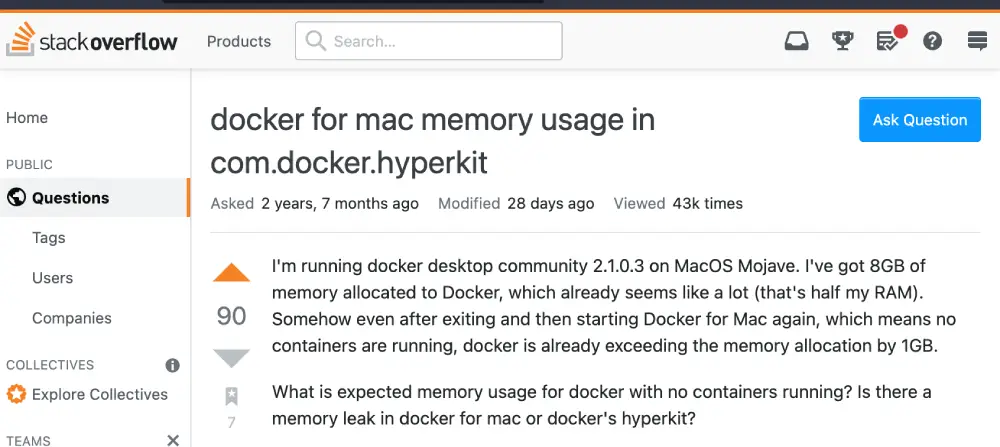 docker mac memory usage stackoverflow
