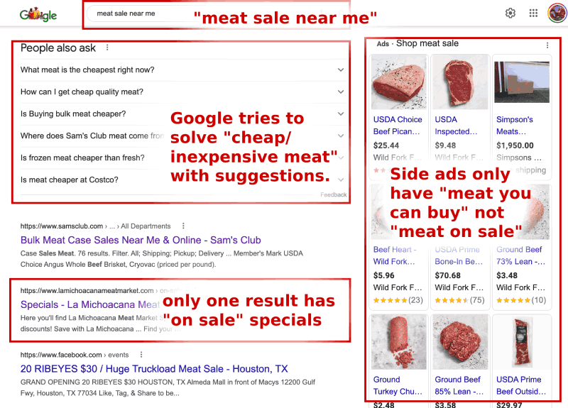 google search results 2 meat sale near me